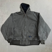 Vintage Walls Workwear Olive Green Hooded Workwear Jacket - 2XL