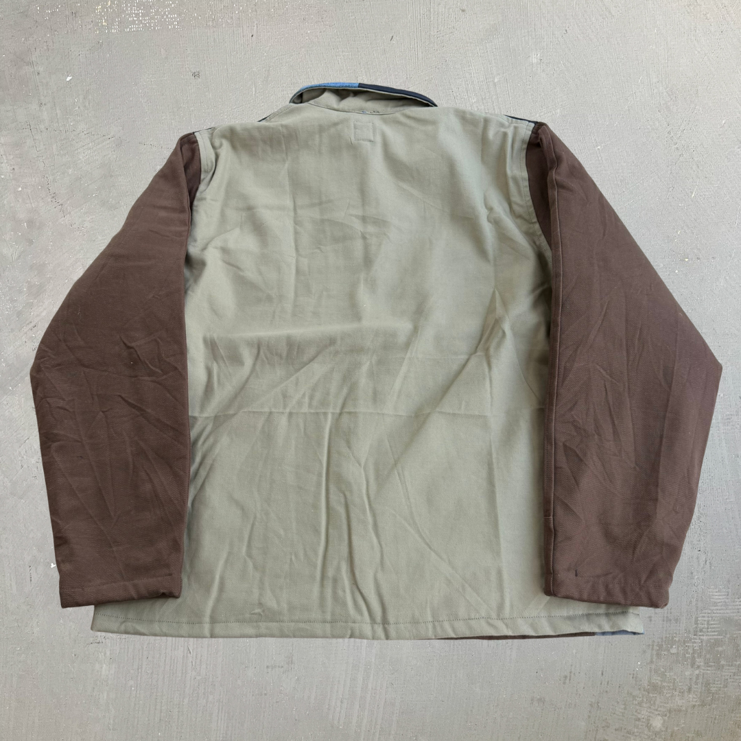 J- Carhartt Reworked Black/Brown/Grey Collared Jacket - L