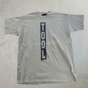 J- Vintage 90s Tool Tan Dictionary Spiral Text Artimonde Tag Single Stitch Tee - L