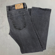 J- Vintage Diesel Viker Made In USA Regular Straight Fit Black Jeans - 30x30