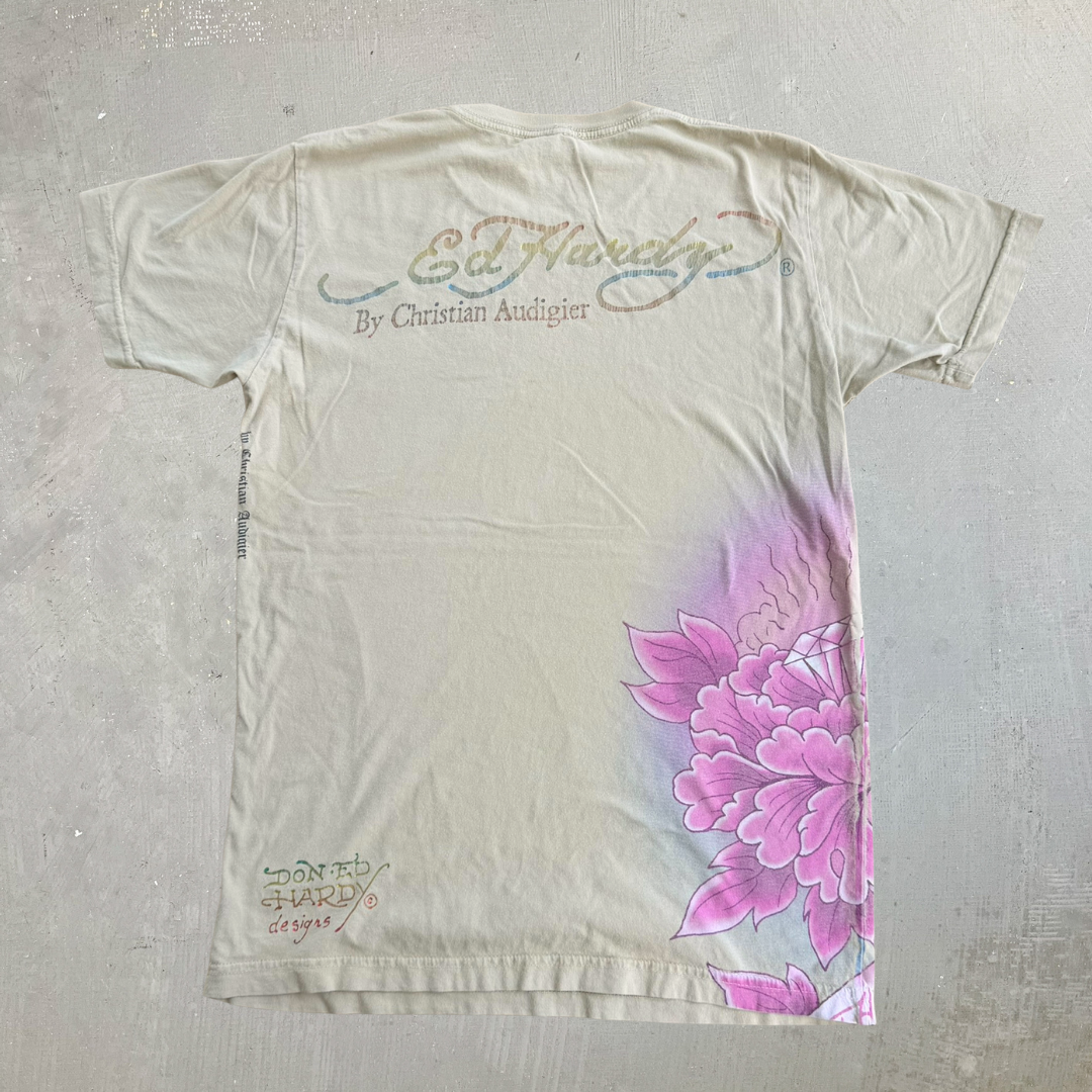 J- Vintage Y2K Ed Hardy Death & Glory Skull And Eagle Graphic Tee - S
