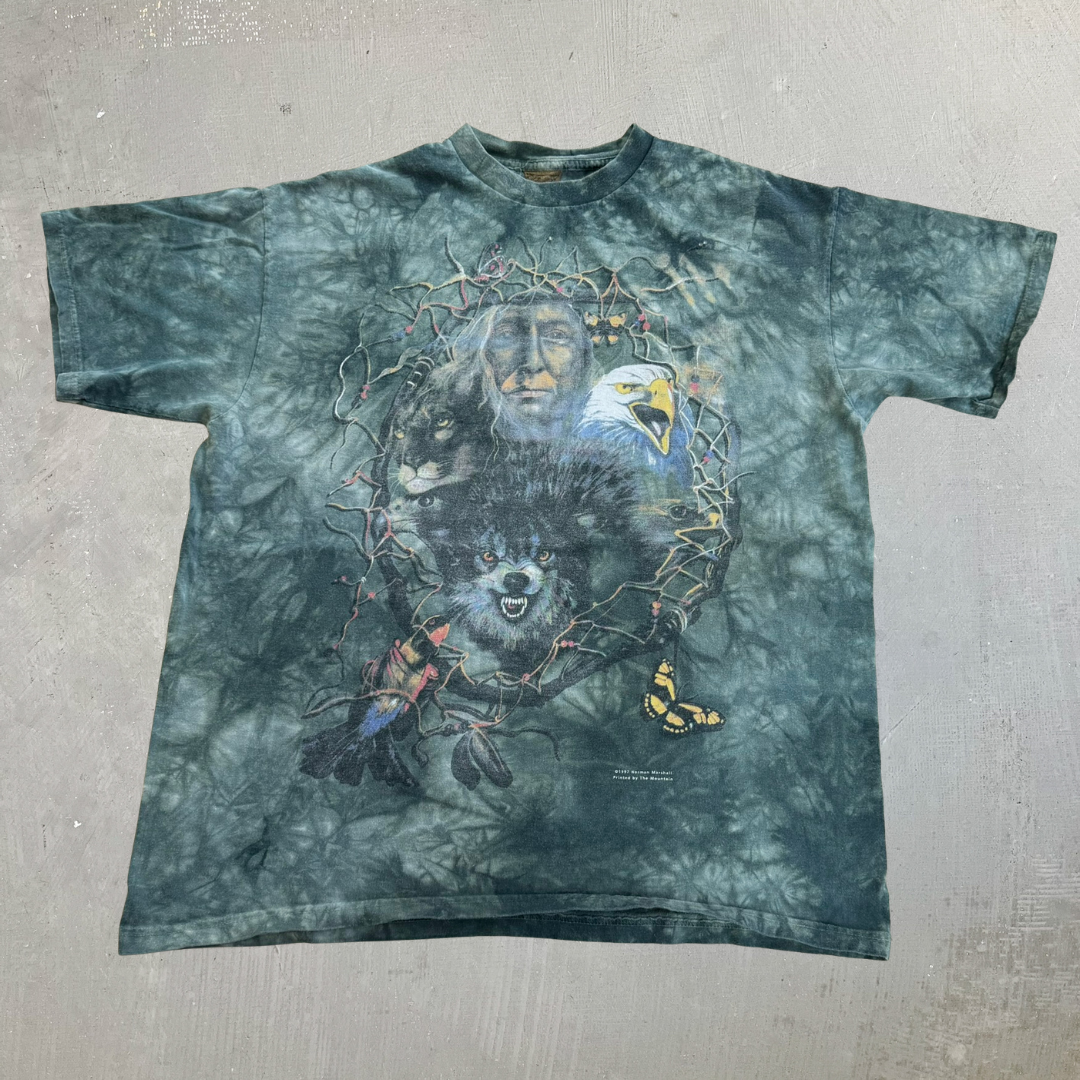 J- Vintage '97 The Mountain Animals & Dream Catcher Acid Wash Tee - XL