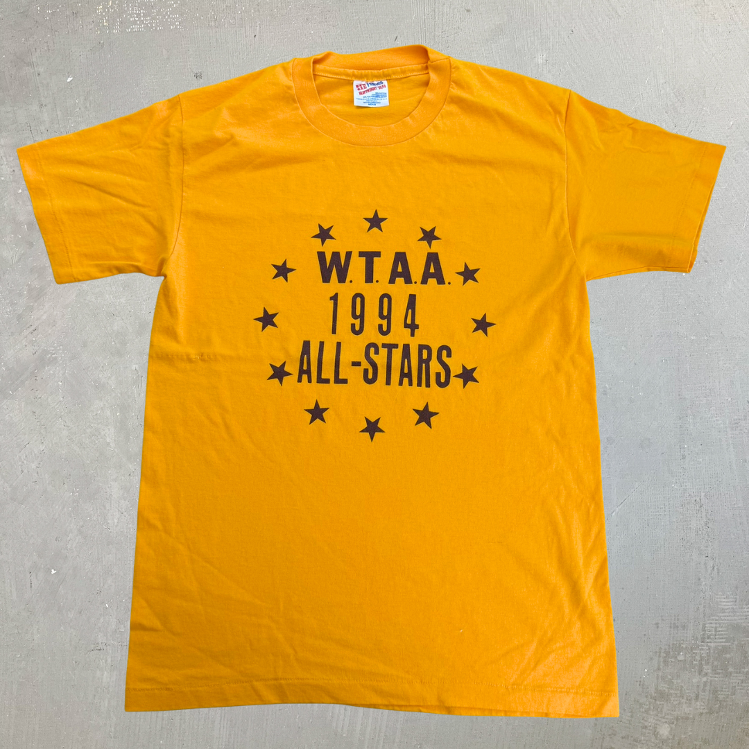 J-  Vintage '94 WTAA All Stars Text Made In USA Single Stitch Tee - M