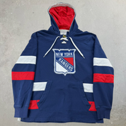J- New York Rangers NHL CCM Jersey Style Hoodie - M