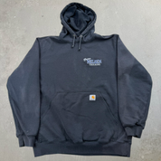 J- Carhartt Nelsen Trucking Embroidered Text Black Hoodie - M