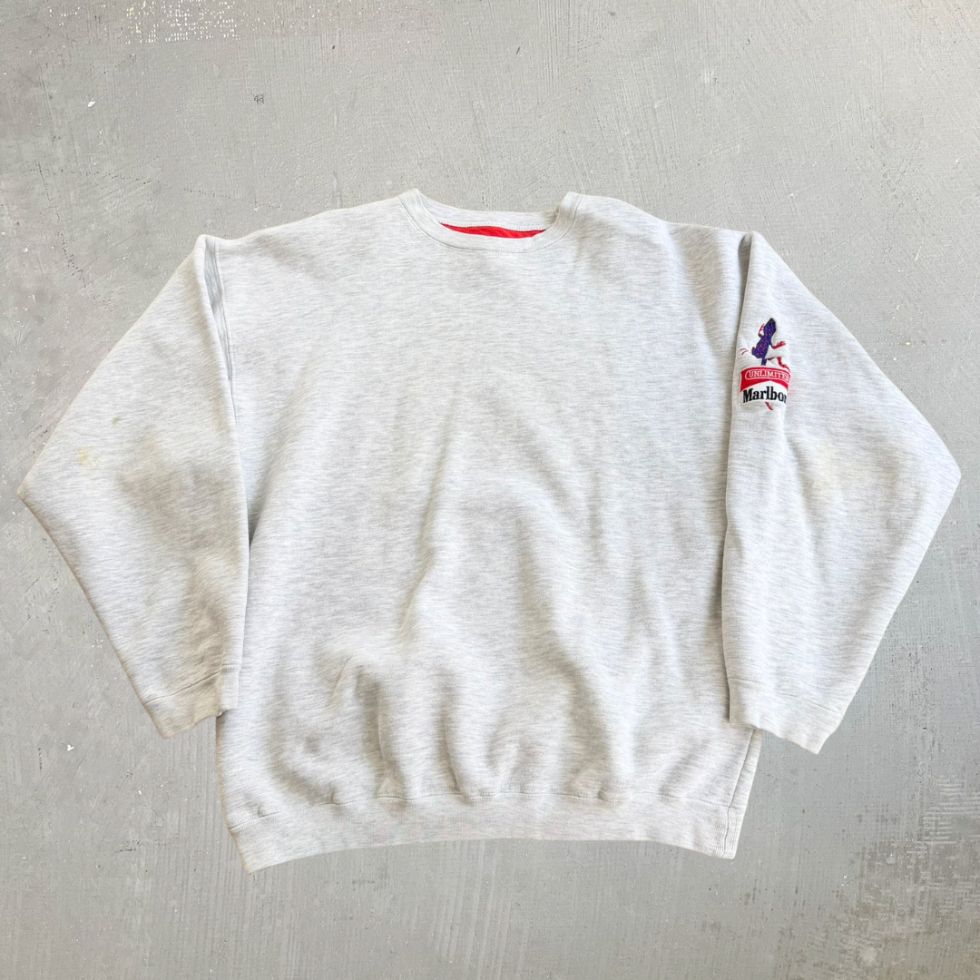 J- Vintage Marlboro Unlimited Embroidered Lizard & Logo Crewneck - M
