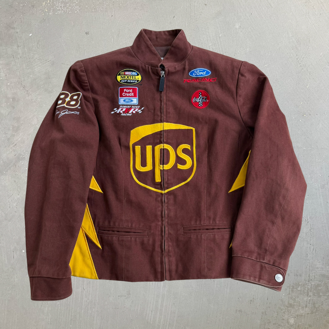 J- Vintage Nascar Dale Jarrett UPS Chase Authentics Racing Jacket - Women's L