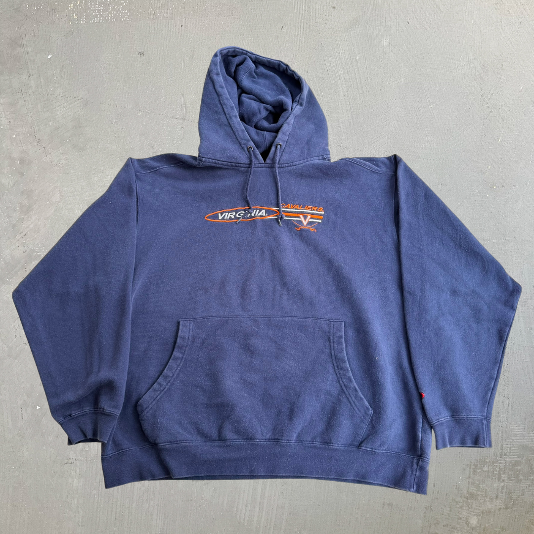 J- Vintage University Of Virginia Cavaliers Embroidered Logo Graphic Pro Player Hoodie - XL