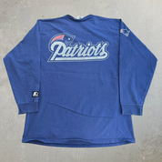 J- Vintage 90s New England Patriots NFL Starter Graphic Made In USA Long Sleeve Tee - L