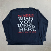 J- 2018 Travis Scott Astroworld Wish You Were Here Tour Long Sleeve Tee - L
