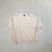 F- Vintage Tommy Hilfiger Embroidered Crest Knit Sweater