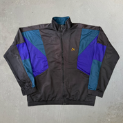J- Vintage Puma Black/Purple Zip Up Track Jacket - L