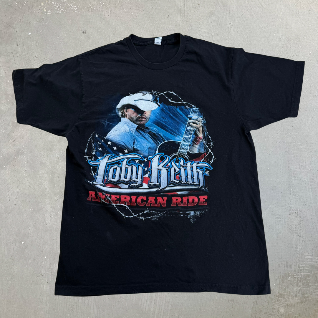 J- Vintage '10 Toby Keith American Ride Tour Picture Tee - L