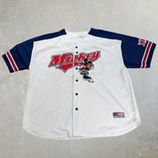 J- Vintage Disney Mickey Mouse Embroidered Character & Text Baseball Jersey - 2XL