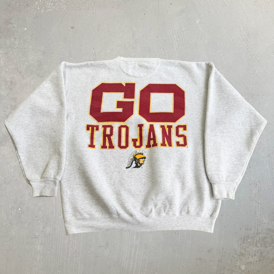J- Vintage University Of Southern California Go Trojans Made In USA Crewneck - L