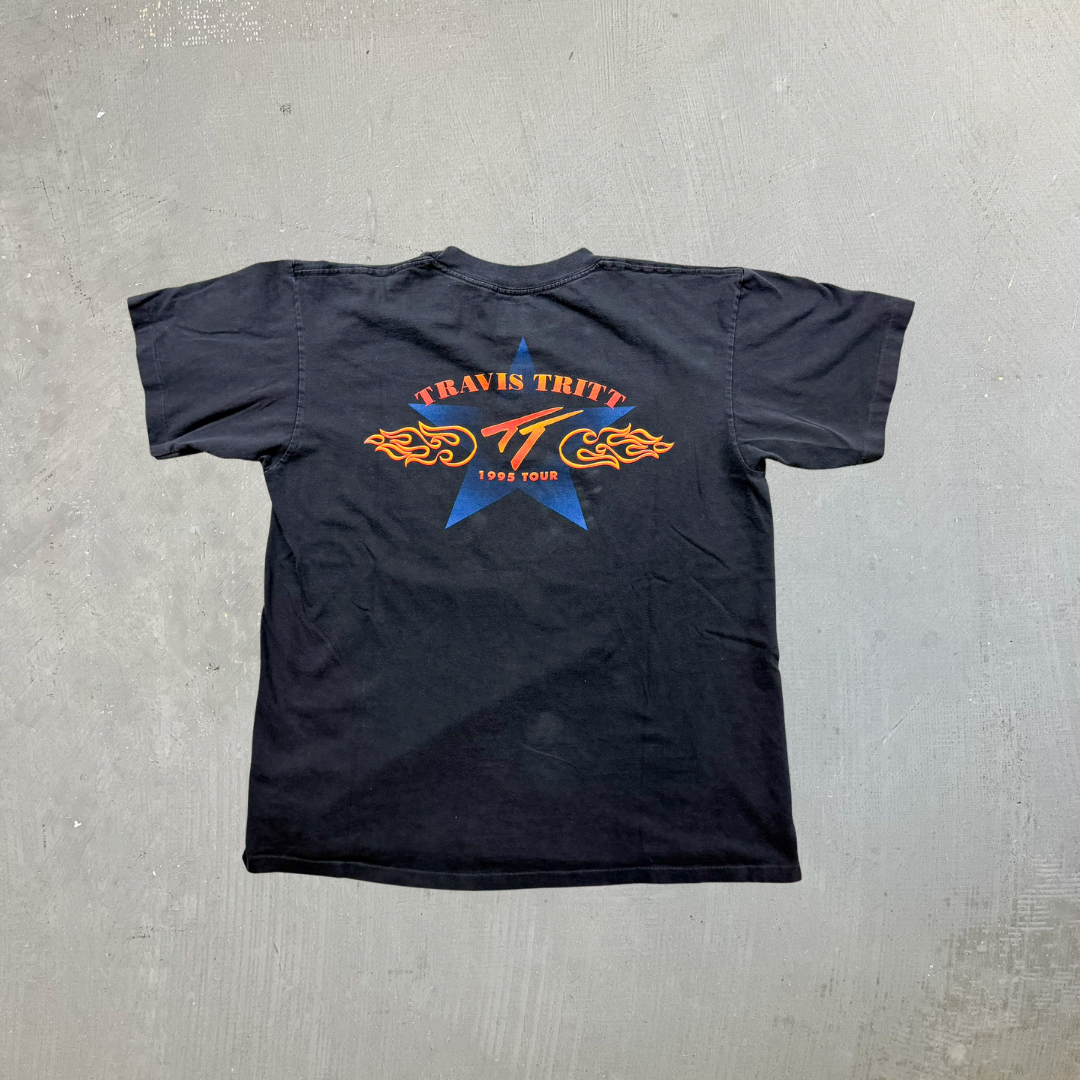 F- Vintage '95 Travis Tritt Tour Winterland Tag Made In USA Single Stitch Tee