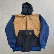 J- Carhartt Reworked Brown/Navy Hooded Jacket - M