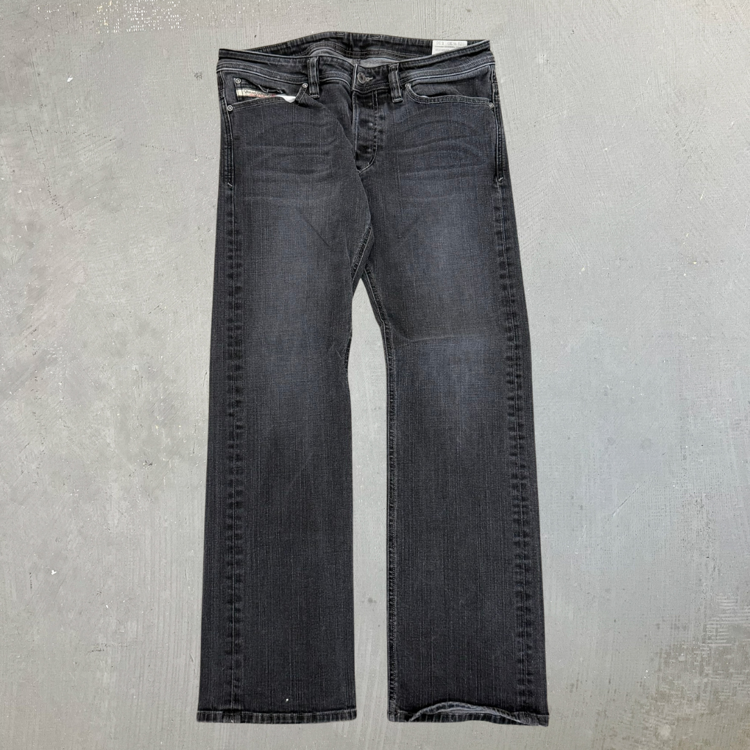 J- Vintage Diesel Viker Made In USA Regular Straight Fit Black Jeans - 30x30