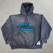 Vintage 90s San Jose Sharks NHL Nutmeg Embroidered Text Made In USA Hoodie - XL