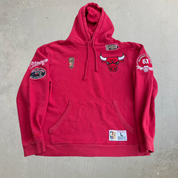J- Vintage Chicago Bulls NBA Mitchell & Ness 96 Finals Embroidered Graphic Hoodie - L