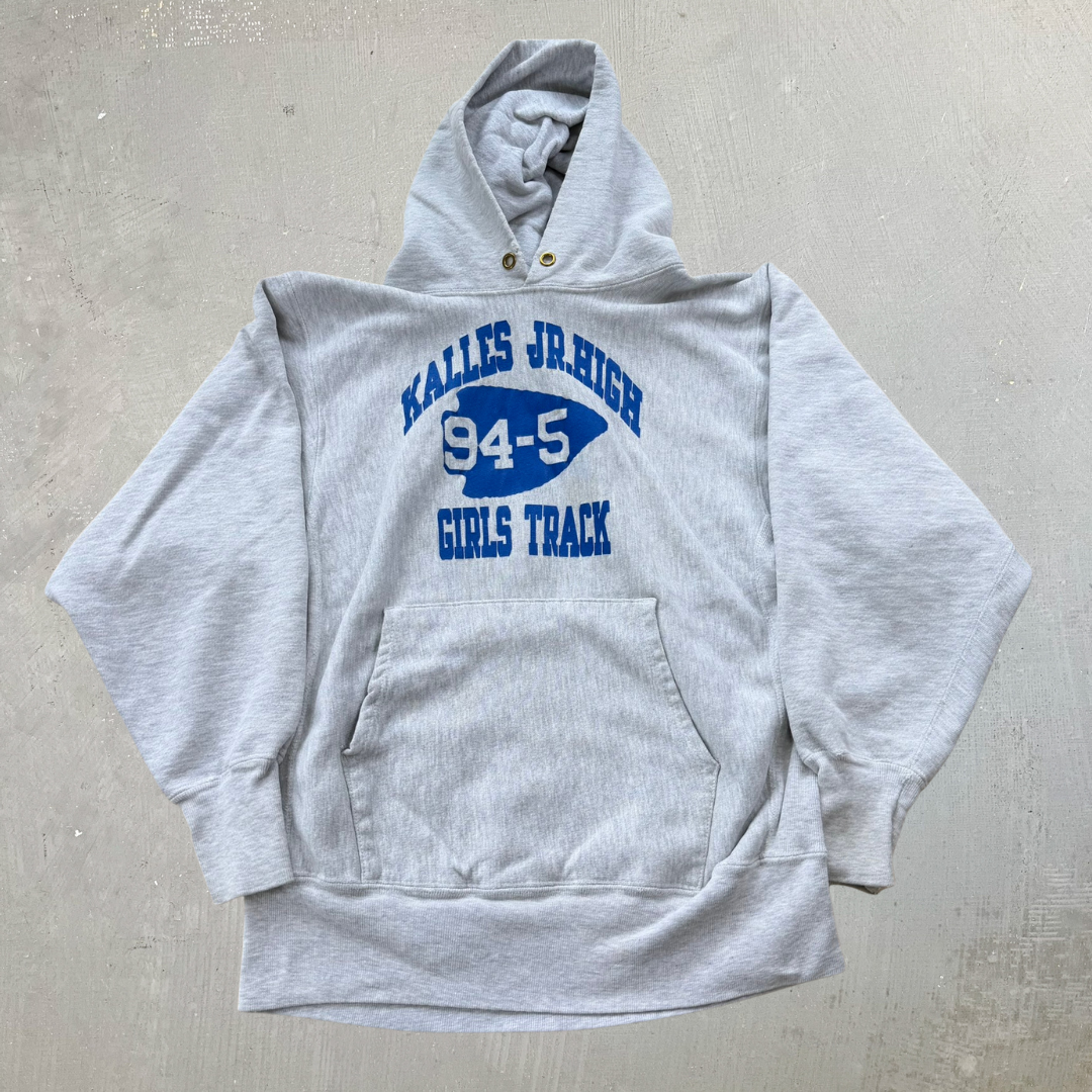 J- Vintage 90s Champion Reverse Weave Girls Track Made In USA Hoodie - L