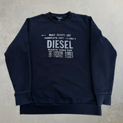 J- Vintage Diesel Magic Squares Unit Text Crewneck - XL