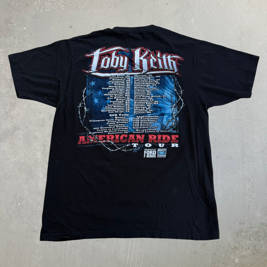 J- Vintage '10 Toby Keith American Ride Tour Picture Tee - L