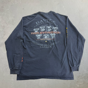 J- Vintage '03 Harley Davidson Richmond Hill Ontario 100 Years Strong Long Sleeve Tee - L