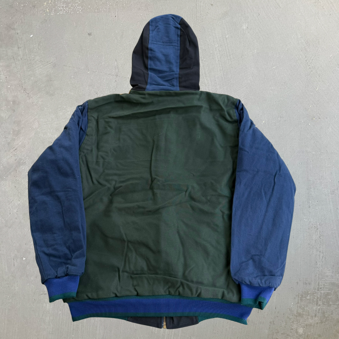 J- Carhartt Reworked Brown/Navy Hooded Jacket - M