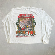 J- Vintage '96 Feaster Five Thanksgiving Run Graphic Made In USA Cropped Long Sleeve - L