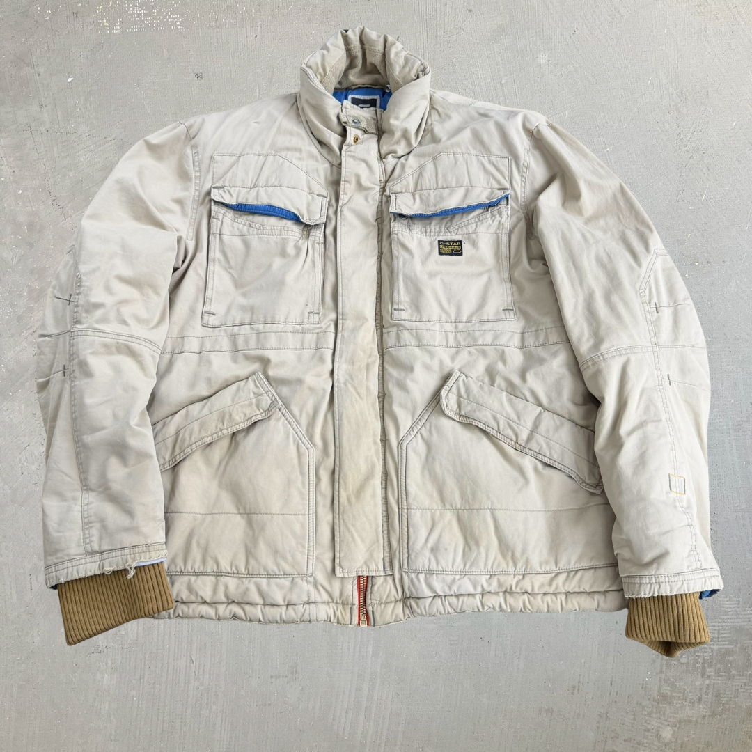 Vintage G Star Originals Quilt Lined Zip Up Winter Jacket - 2XL