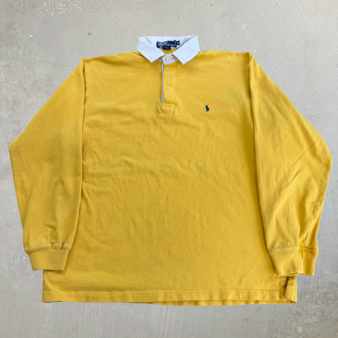 J- Vintage Polo Ralph Lauren Embroidered Logo Rugby Shirt - M