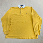 J- Vintage Polo Ralph Lauren Embroidered Logo Rugby Shirt - M