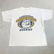 J- Vintage '02 Uconn Huskies Women's Basketball Big East Champions Graphic Tee - XL