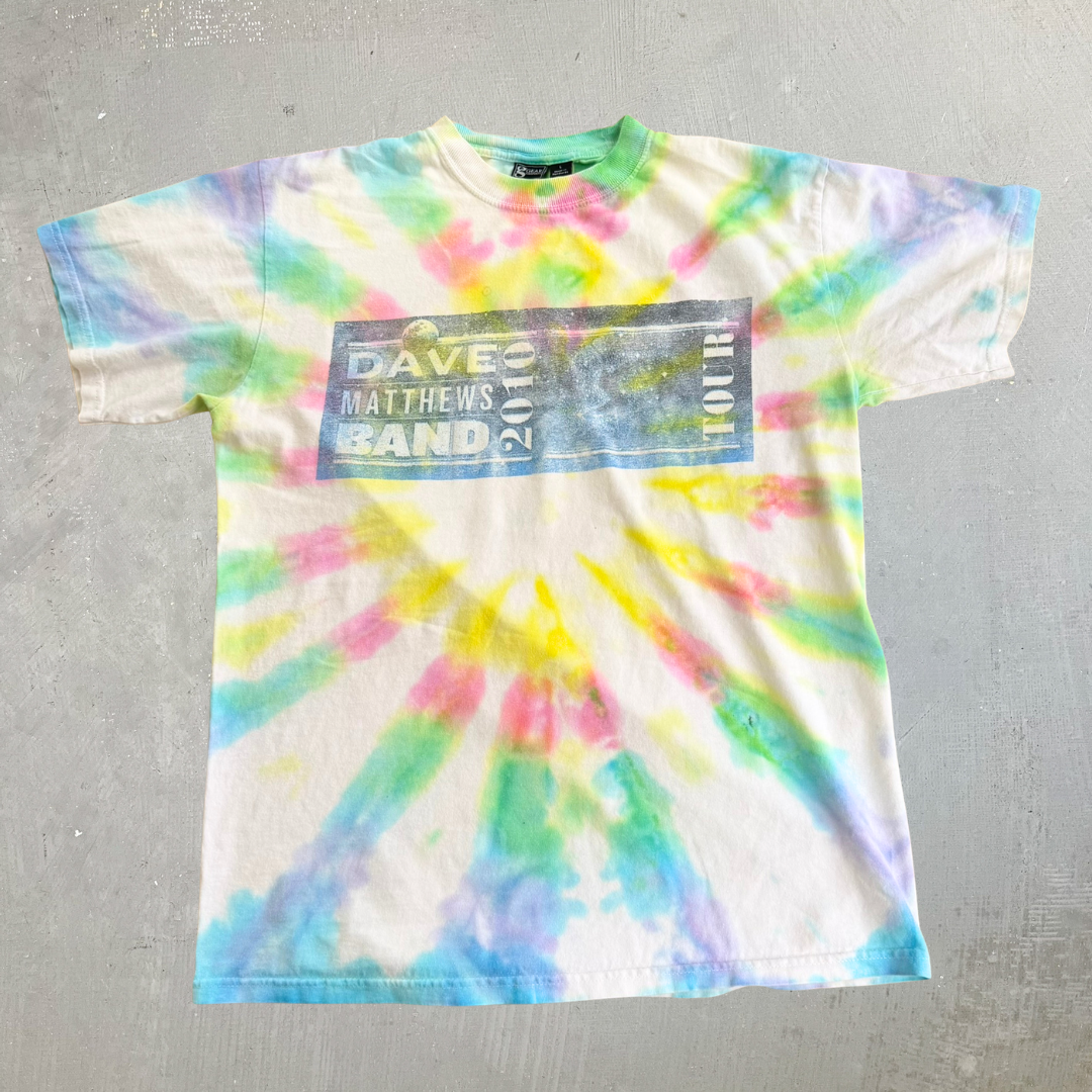 J- Vintage '10 Dave Matthews Band Tour Graphic Tie Dye Tee - L