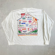 J- Vintage '96 Feaster Five Thanksgiving Run Graphic Made In USA Cropped Long Sleeve - L