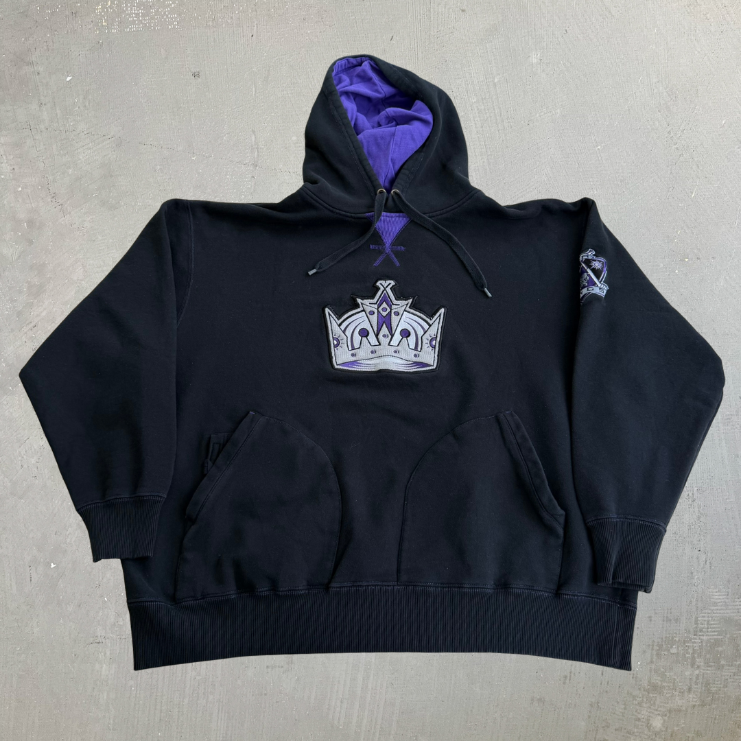 J- Vintage Los Angeles Kings NHL Embroidered Logo Hoodie - XL