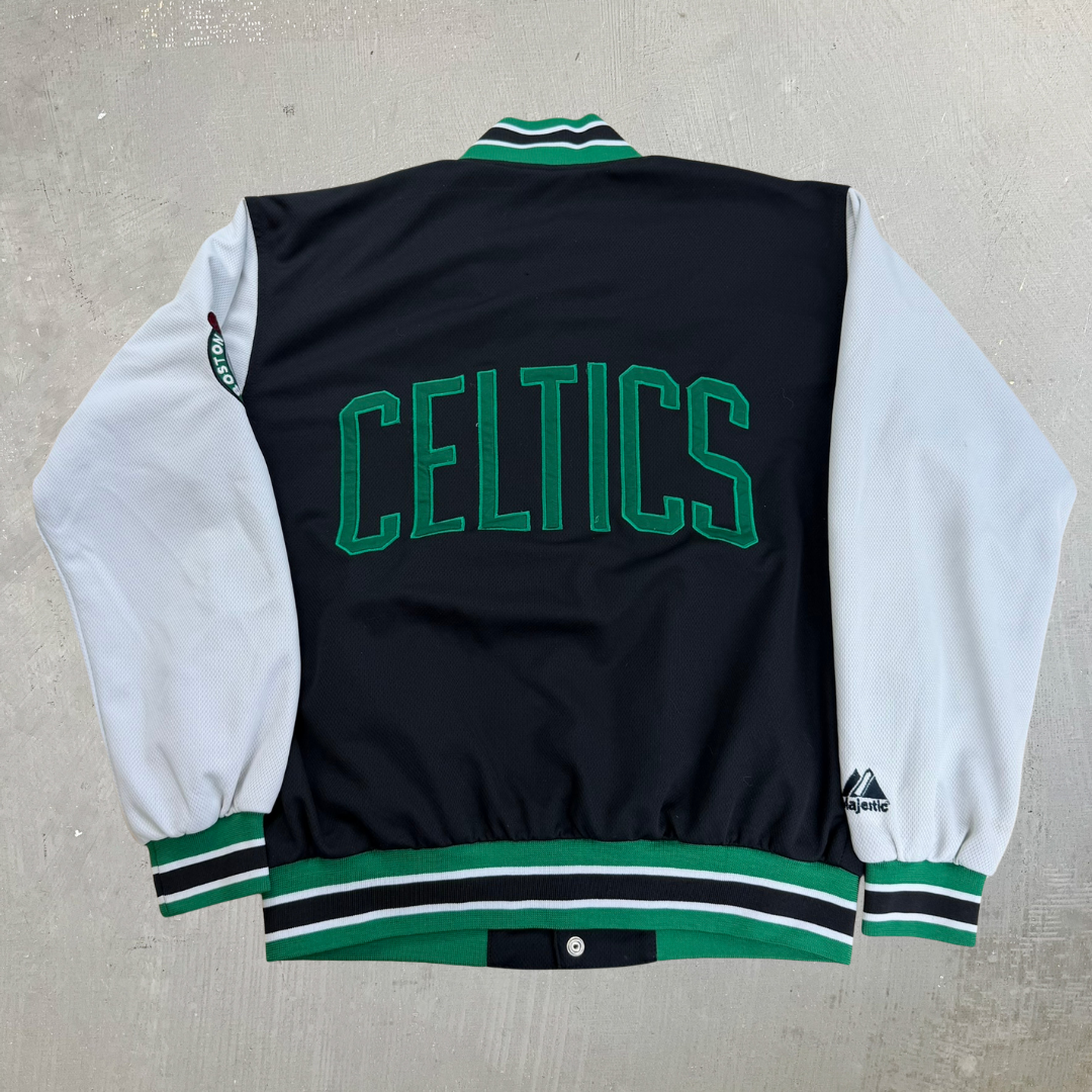 J- Vintage Boston Celtics NBA Majestic Lightweight Bomber Jacket - M Tall