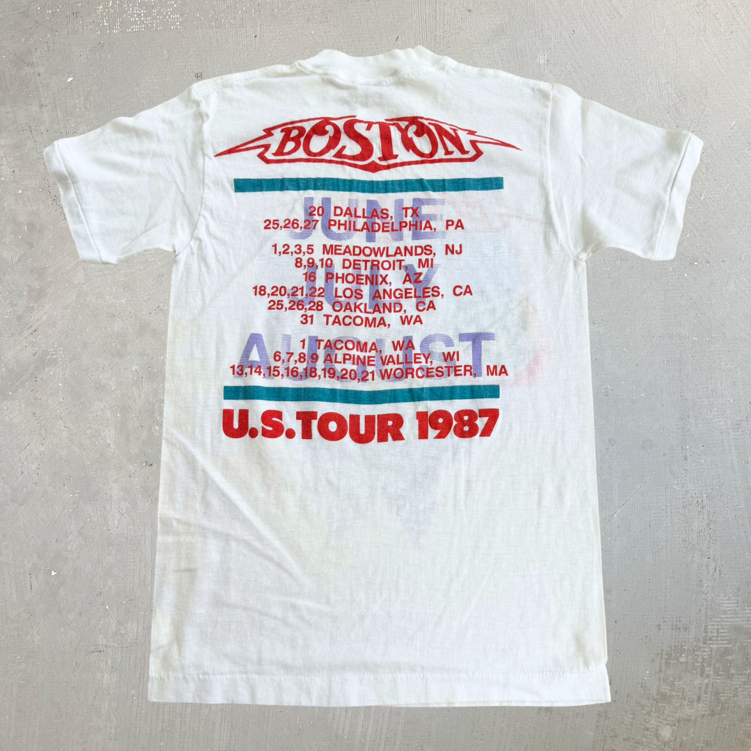 J- Vintage '87 Boston 1987 US Tour Made In USA Single Stitch Tee - M