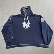 J- Vintage New York Yankees MLB Chenille Embroidered Logo Hoodie - XL