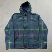 J- Vintage 90s Polo RL Co. All Over Plaid Hooded Rain Jacket - M