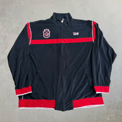 J- Vintage Fila Embroidered Graphic & Text Velour Track Jacket - L