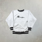 F- Vintage 90s Champion Reverse Weave Embroidered Text Made In USA Crewneck
