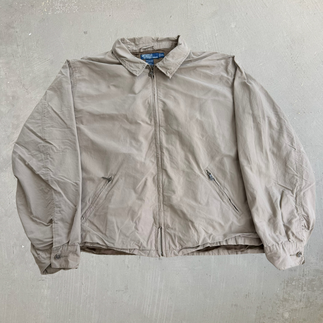 J- Vintage 90s Polo RL Zip Up Harrington Jacket - 2XL