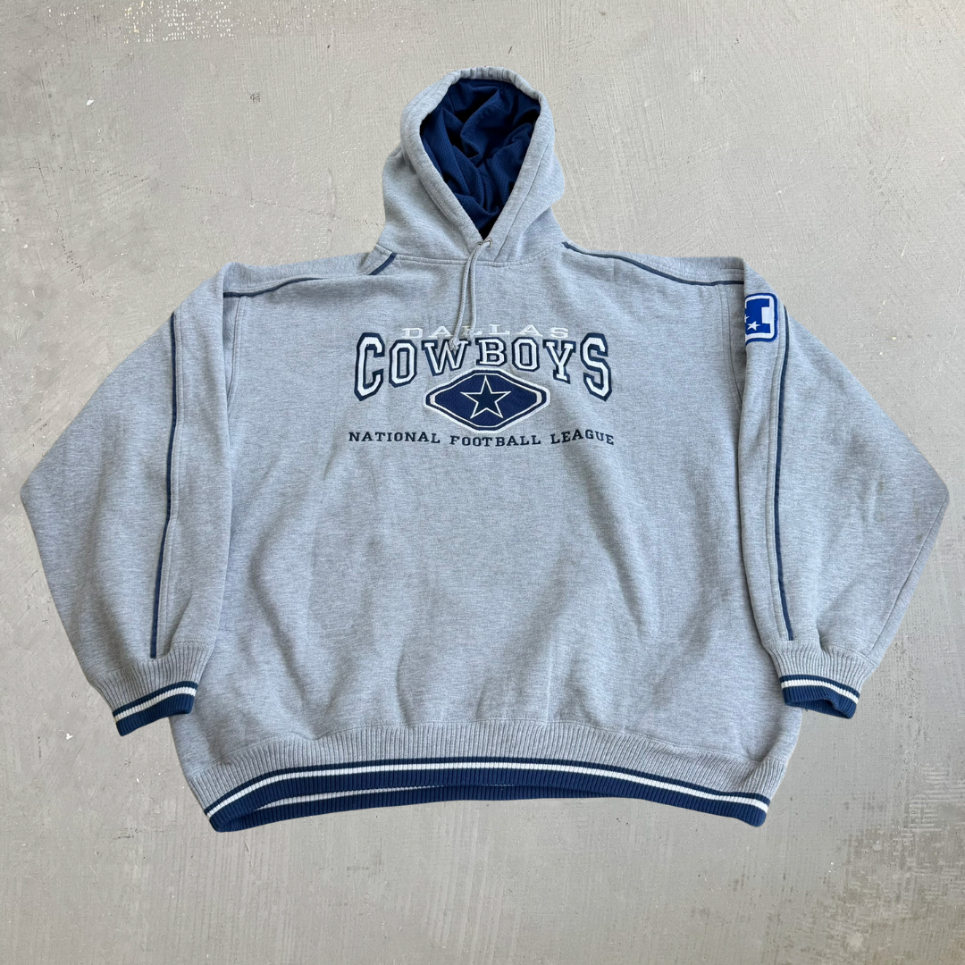 J- Vintage Dallas Cowboys NFL Lee Embroidered Logo & Text Hoodie - XL