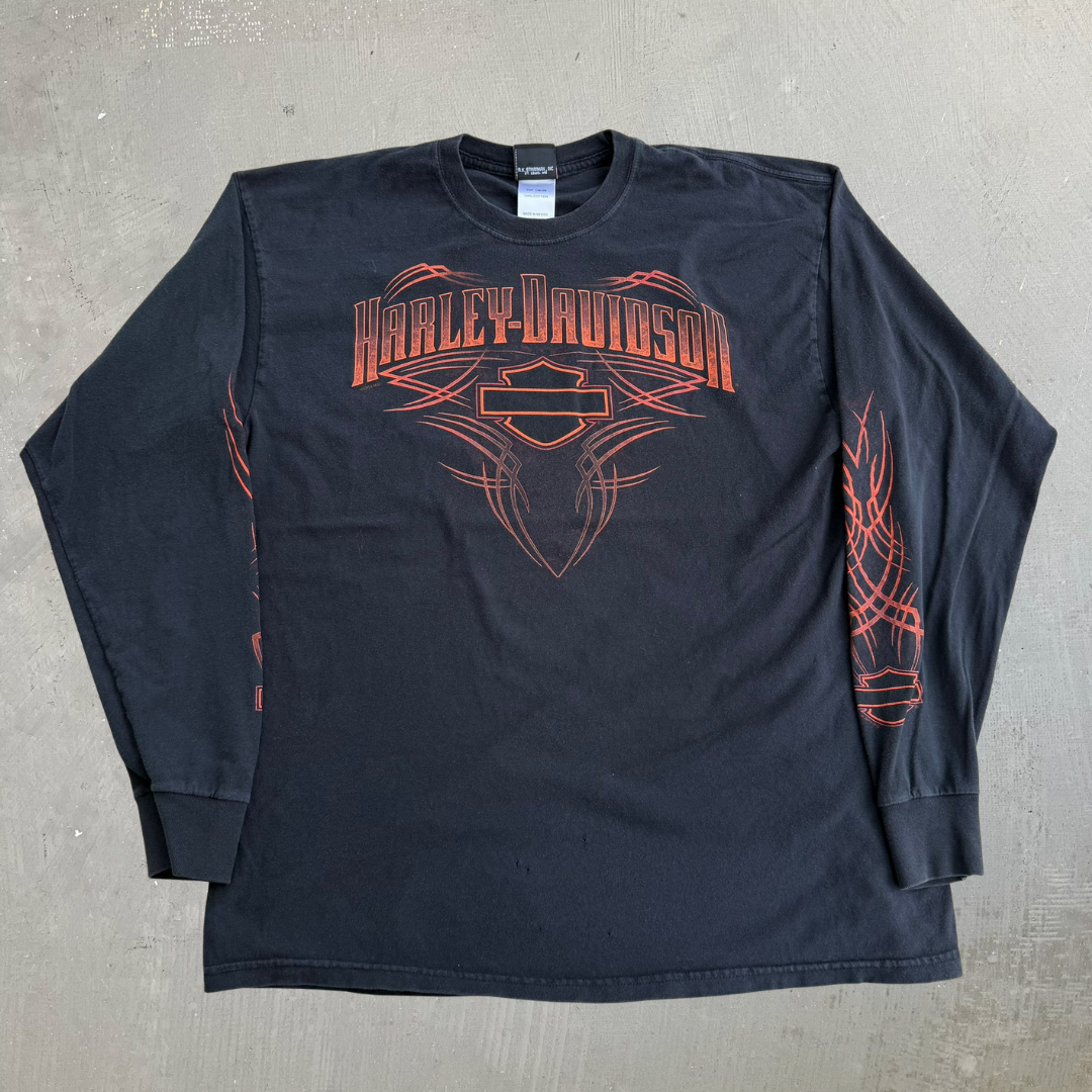 J- '13 Harley Davidson Cabo San Lucas Text Long Sleeve Tee - XL (fits L)