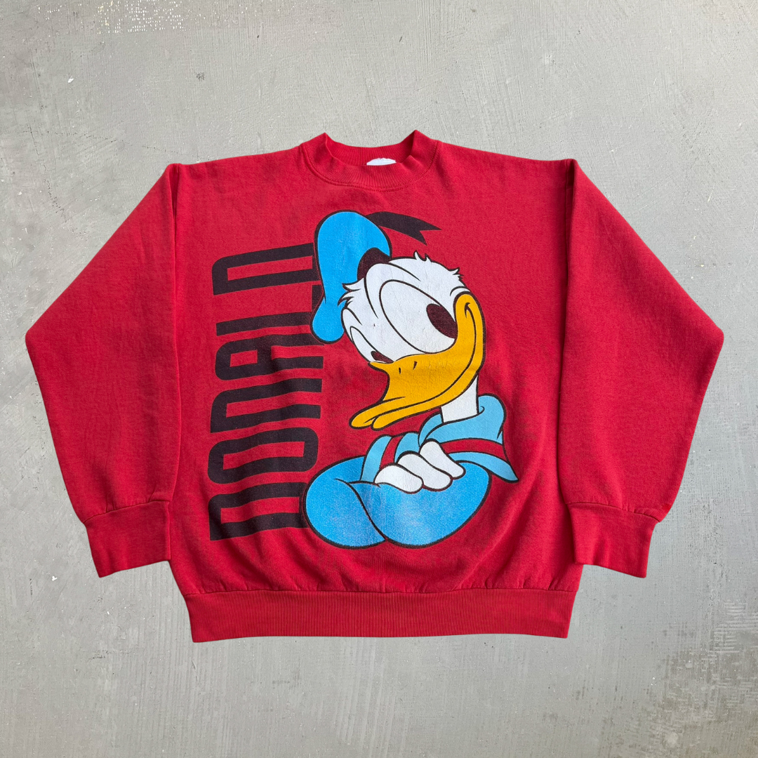 J- Vintage Disney Donald Duck Graphic & Text Crewneck - M