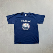 F- Vintage Edmonton Oilers NHL I Believe! Text Tee