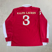J- Vintage Ralph Lauren St Moritz Polo World Cup On Snow Long Sleeve Rugby Shirt - XL