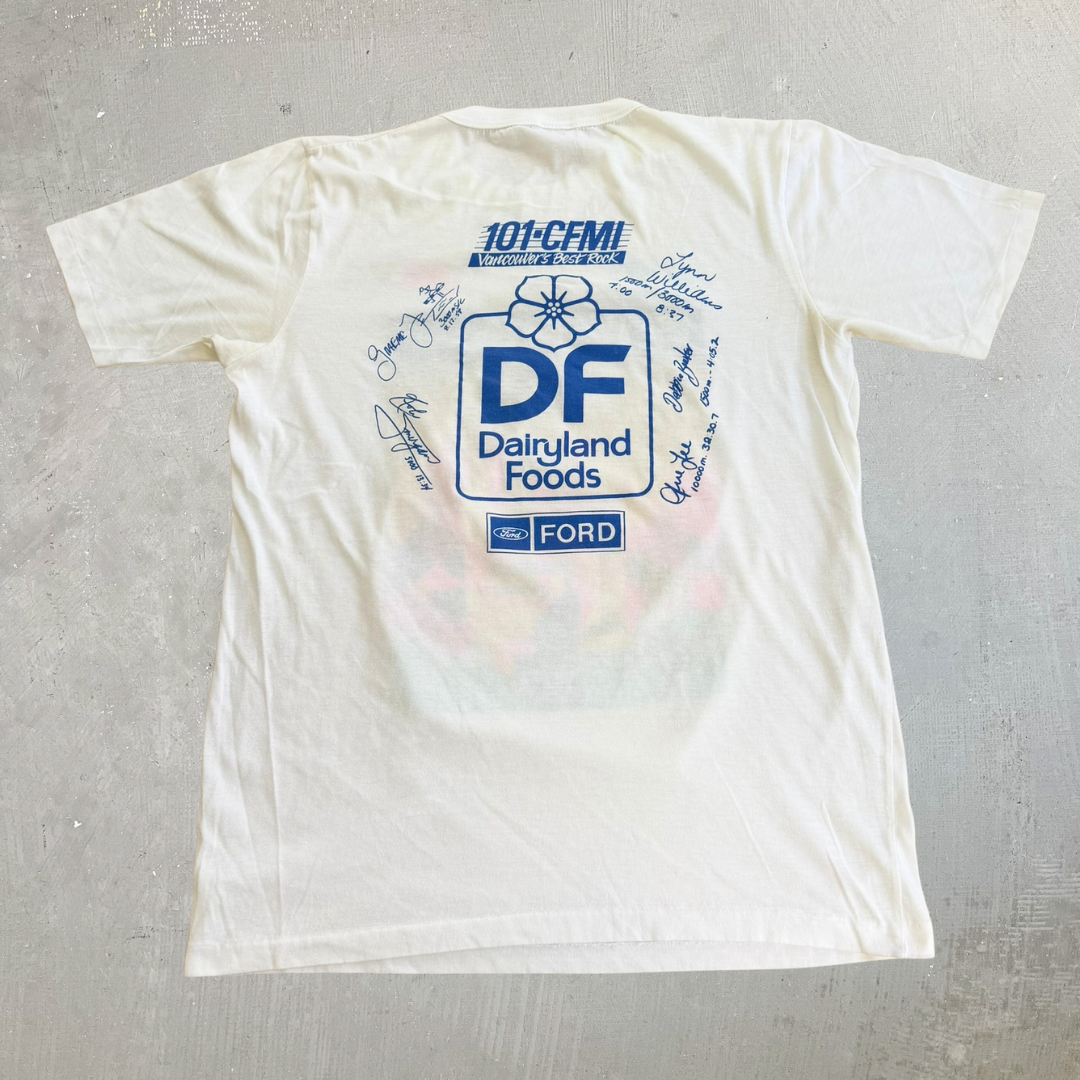 J- Vintage '89 Nike Vancouver Sun Run 10KM Graphic Single Stitch Tee - L